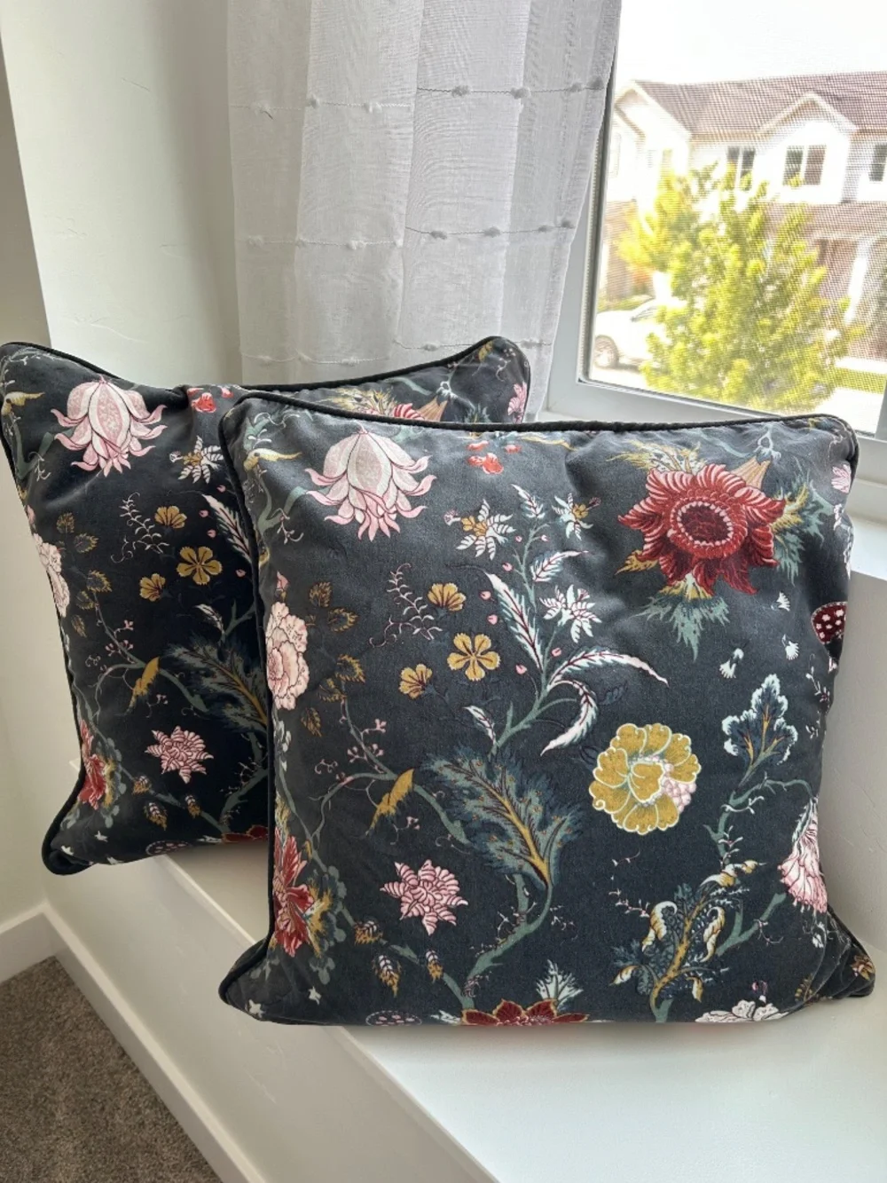 Eight IKEA velvet pillow covers